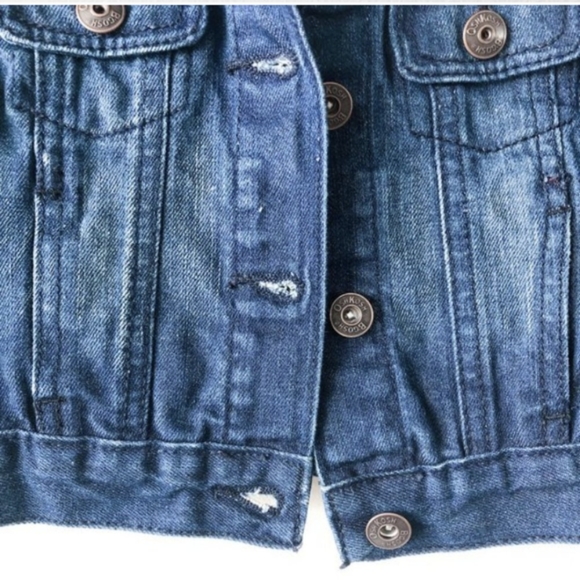 4/$15 OSHKOSH Classic dark wash denim baby jean jacket 2T 24m unisex - Picture 4 of 11